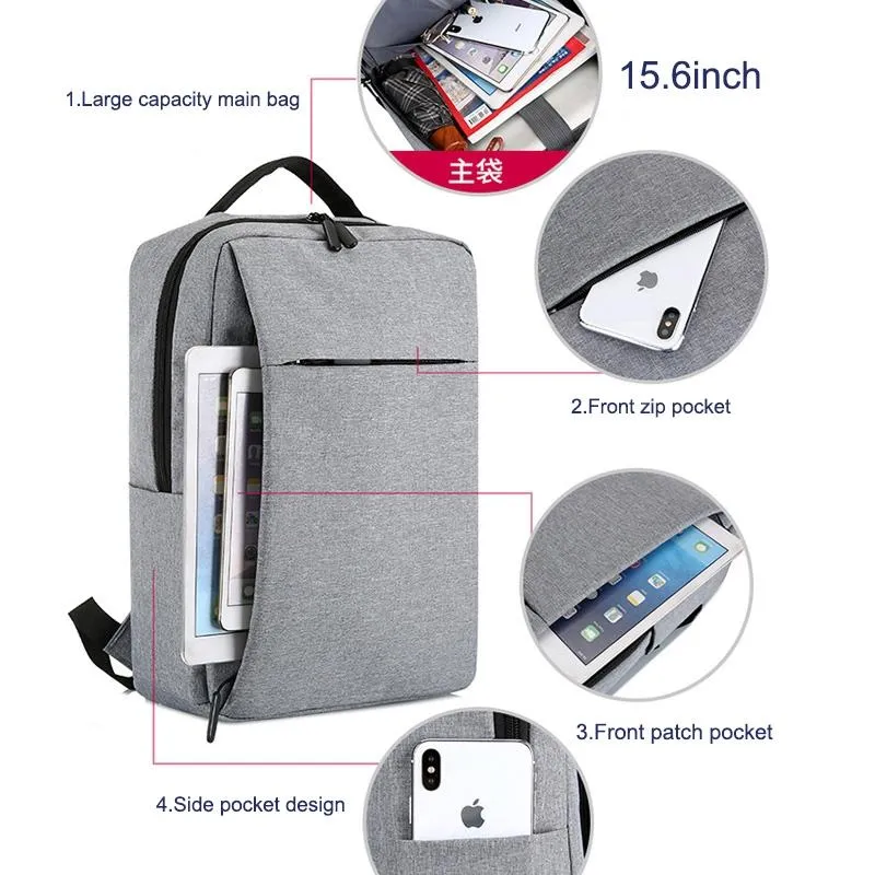 15.6 Laptop Backpack with Usb Charging - Waterproof Oxford Cloth Large Capacity