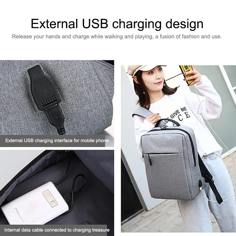 15.6 Laptop Backpack with Usb Charging - Waterproof Oxford Cloth Large Capacity