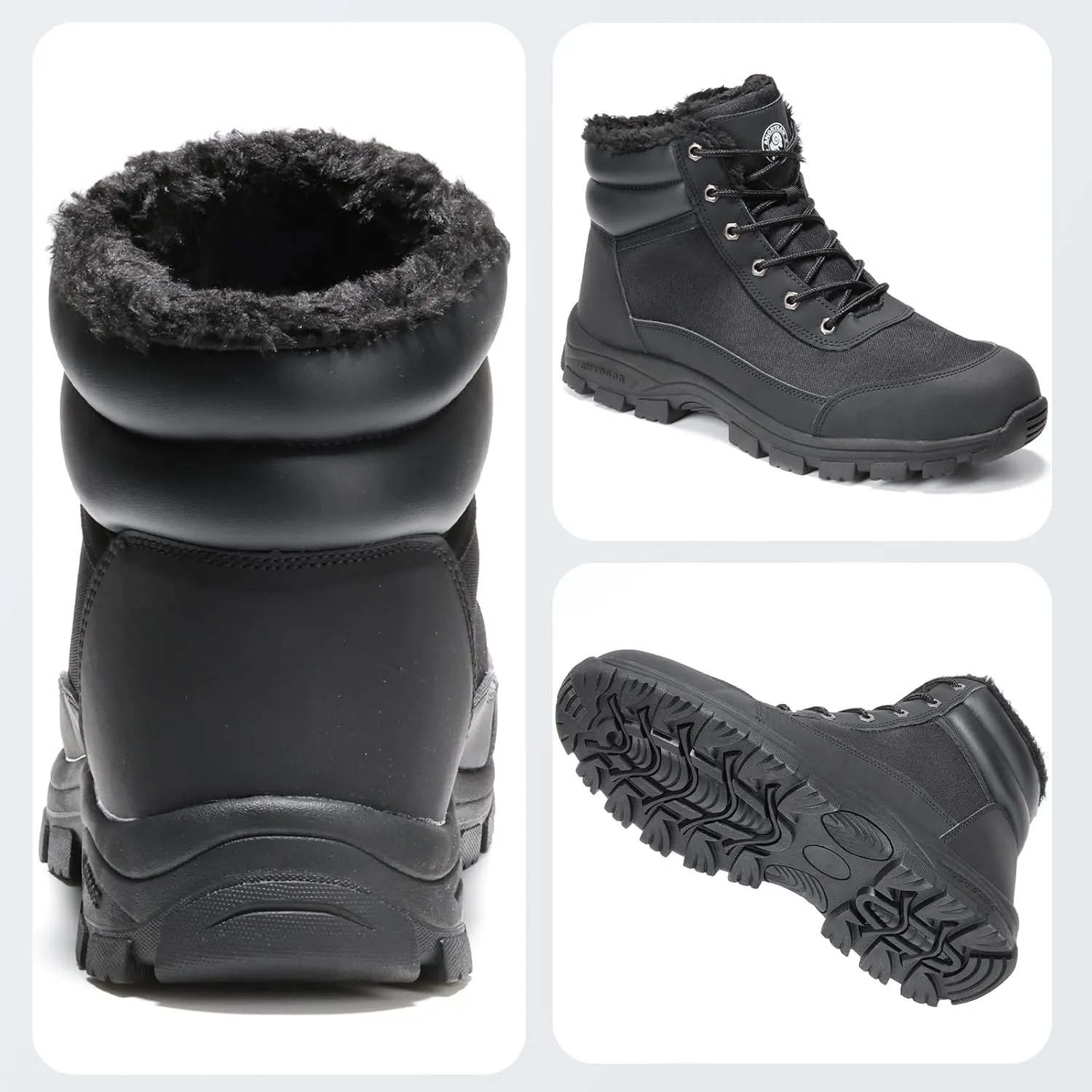 ANGRYRAM Steel Toe Work Boots - Men's & Women's Winter Snow Boots, Waterproof, Slip Resistant, Indestructible Construction