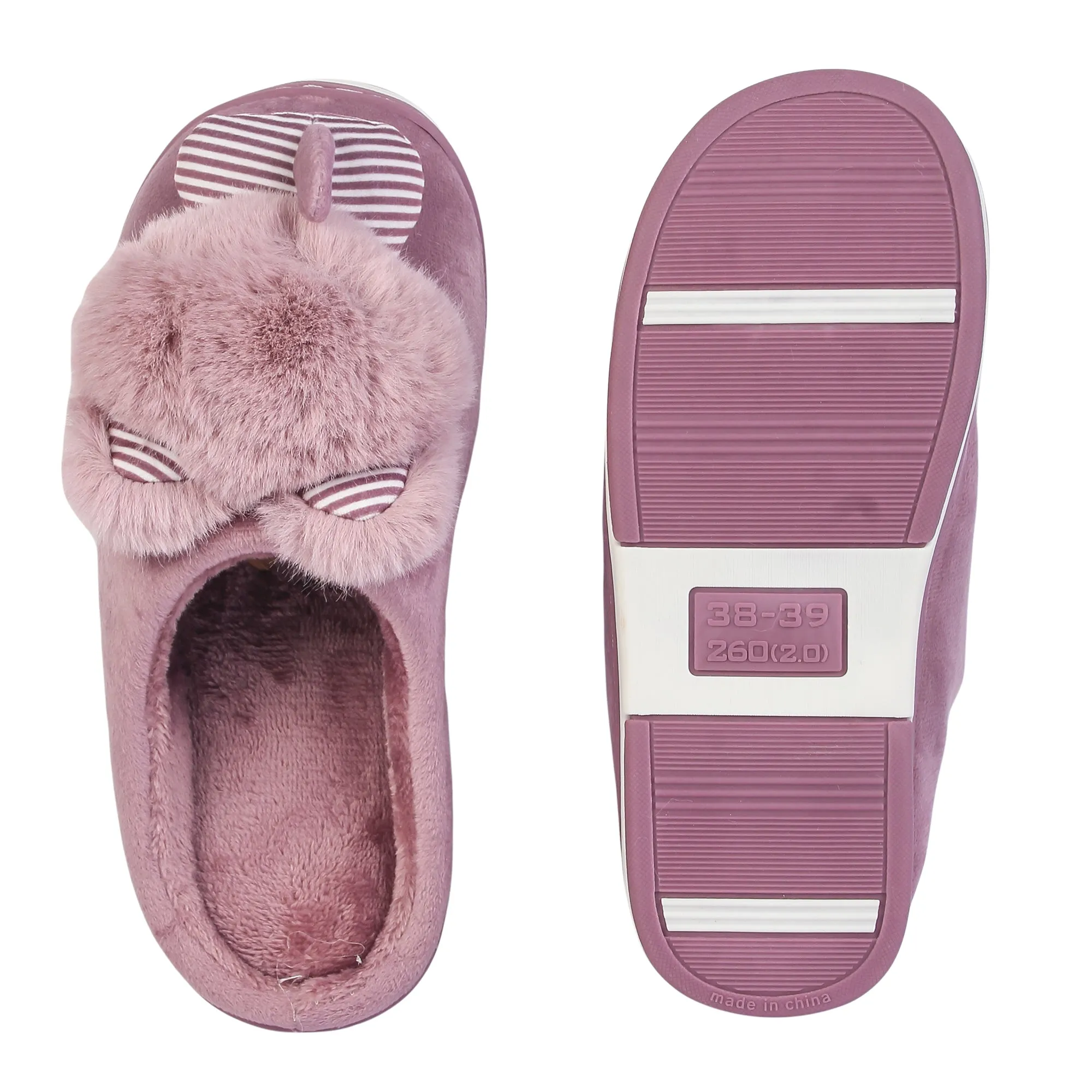 Brauch Women's Purple Raccoon Winter Slippers