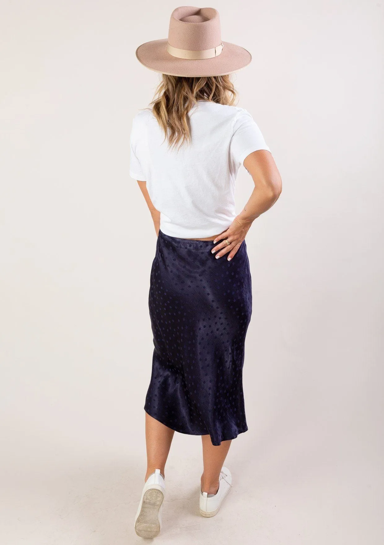Dot Jacquard Midi Skirt