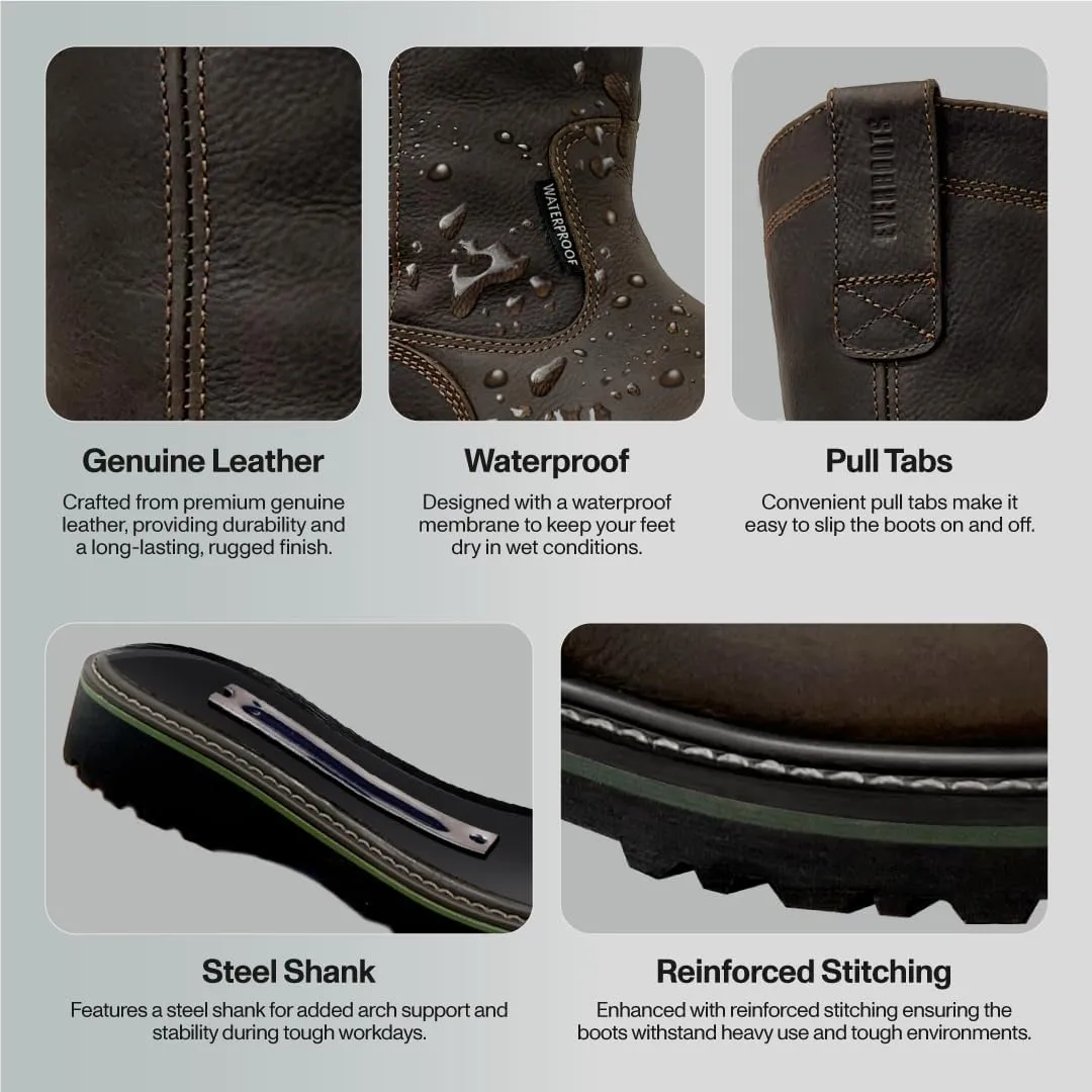 EVER BOOTS Wellington Waterproof Steel Toe Boots
