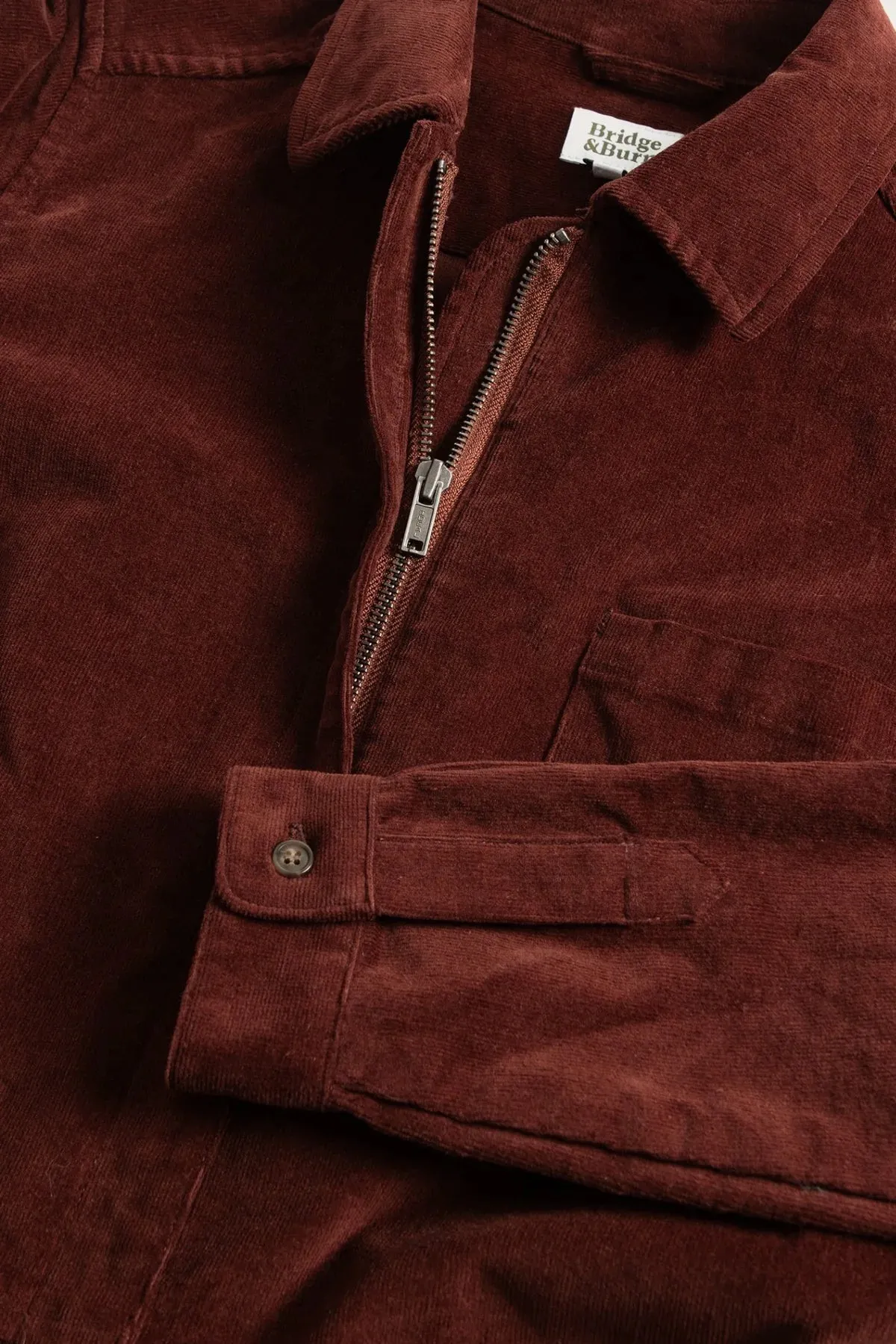 Faye Jumpsuit - Dark Red Pinwale