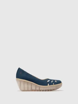Fly London Women's YUBI480FLY Leather Slip-On Shoes Blue