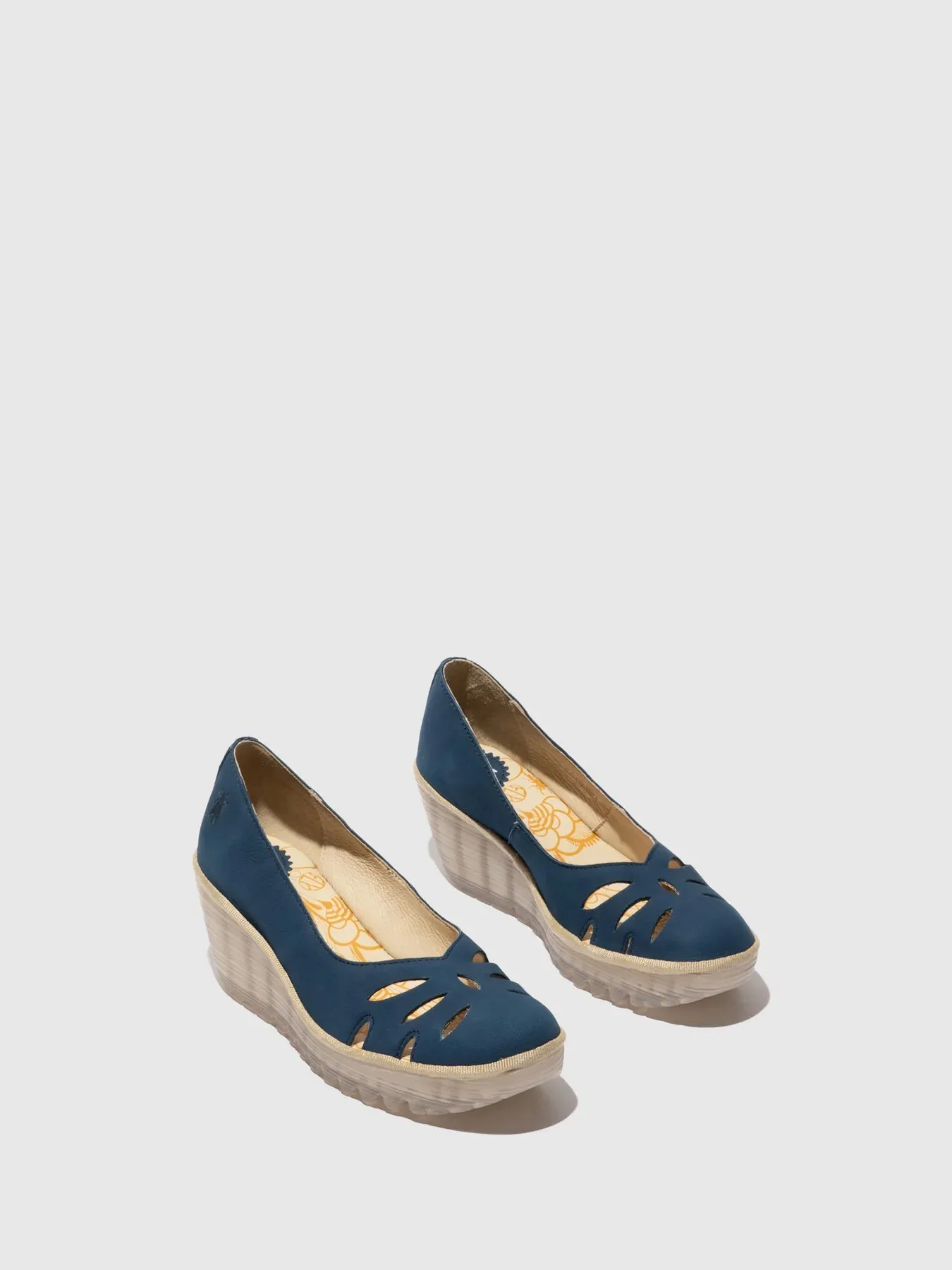 Fly London Women's YUBI480FLY Leather Slip-On Shoes Blue