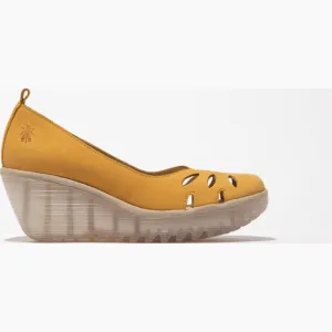 Fly London Women's YUBI480FLY Leather Slip-On Shoes Bumblebee Yellow