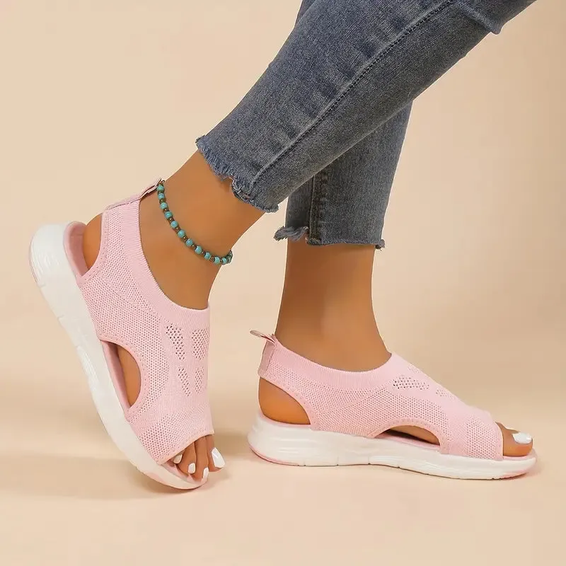 Gebreide comfort sportsandalen met open teen
