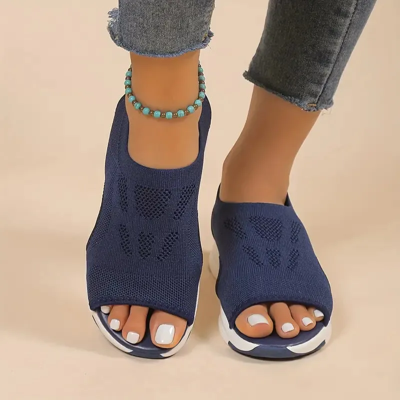 Gebreide comfort sportsandalen met open teen