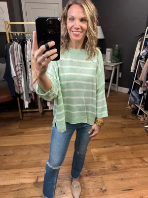 Hopeful Dreamer Dolman Striped Top - Mint