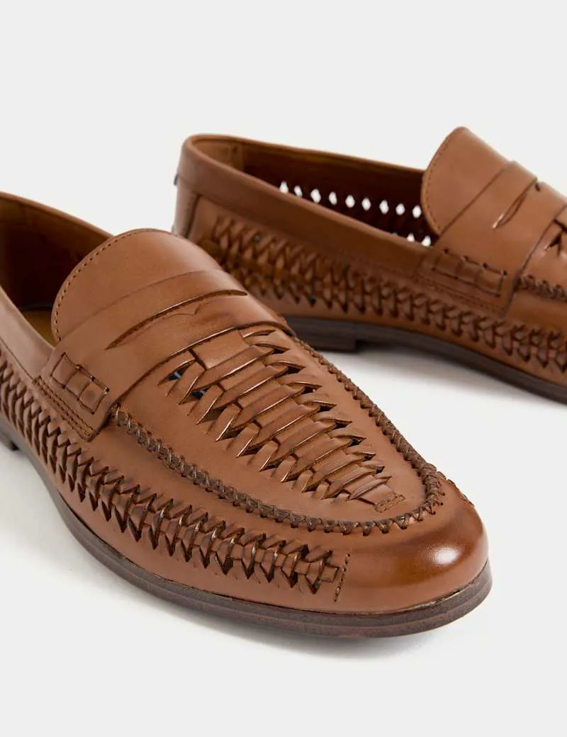 Leather Woven Loafers