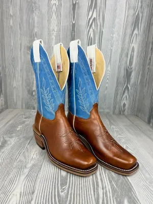 Men's Olathe Tan Horsebutt with 12" Blue Barcelona Tops