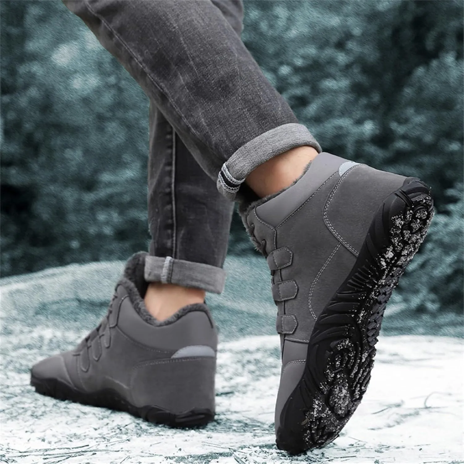 Men's Work Boots Wide Width Hiking Sneakers Shoes Warm Women Working Shoes Nonslip Winter Outdoor Botas Waterproof Non Slip Hike Grounded Footwear