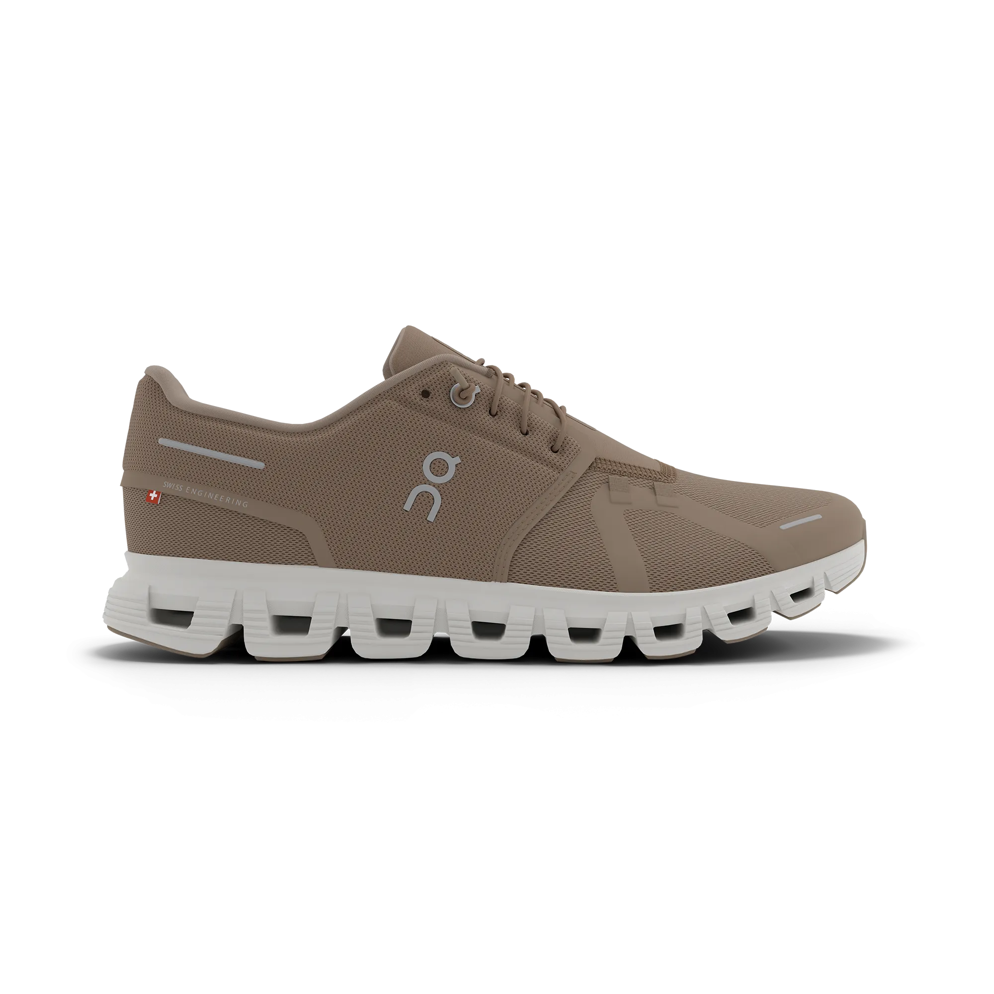 On Men's Cloud 6 Shoes - Fog / White
