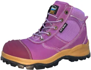Otway Womens Eureka Steel Toe Work Boots Purple Size 10 US and Merino Treads Socks Violet Size Small Bundle. Comfort and Value for Money. Tradeswomen/Farmers. Easy Fit Zip Side