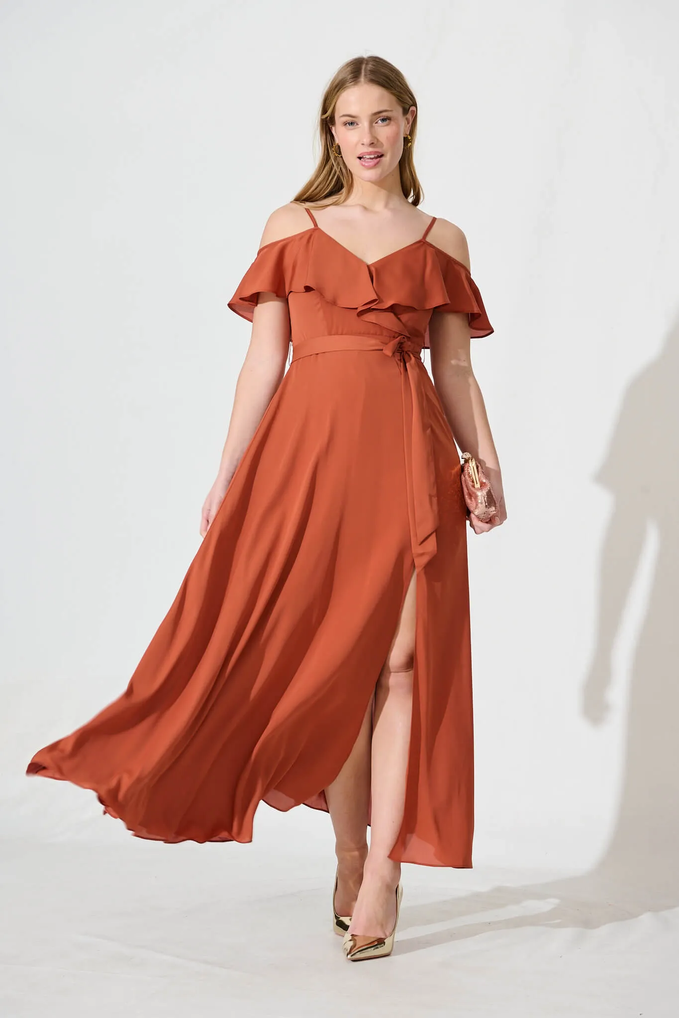 Rust Maxi Dress - Elegant & Stylish