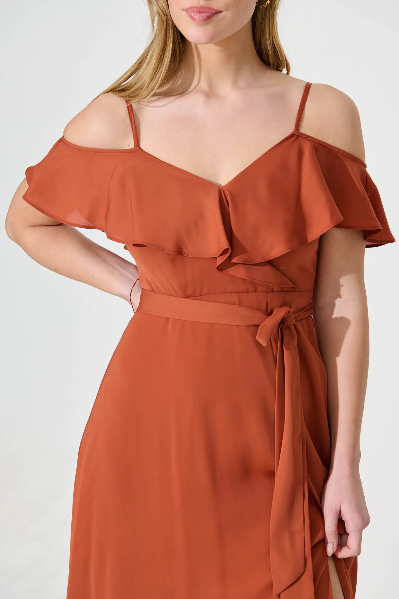 Rust Maxi Dress - Elegant & Stylish