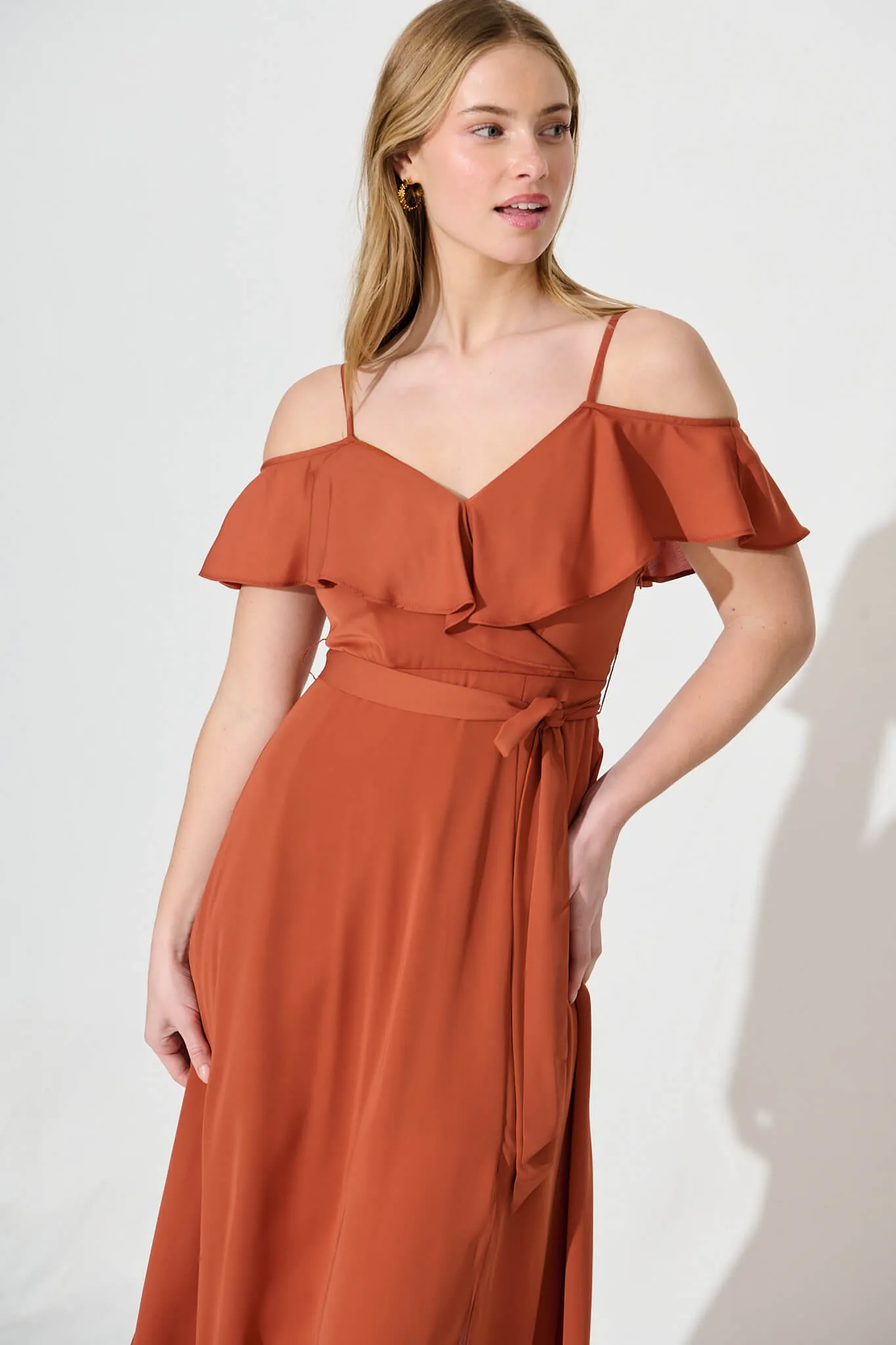 Rust Maxi Dress - Elegant & Stylish
