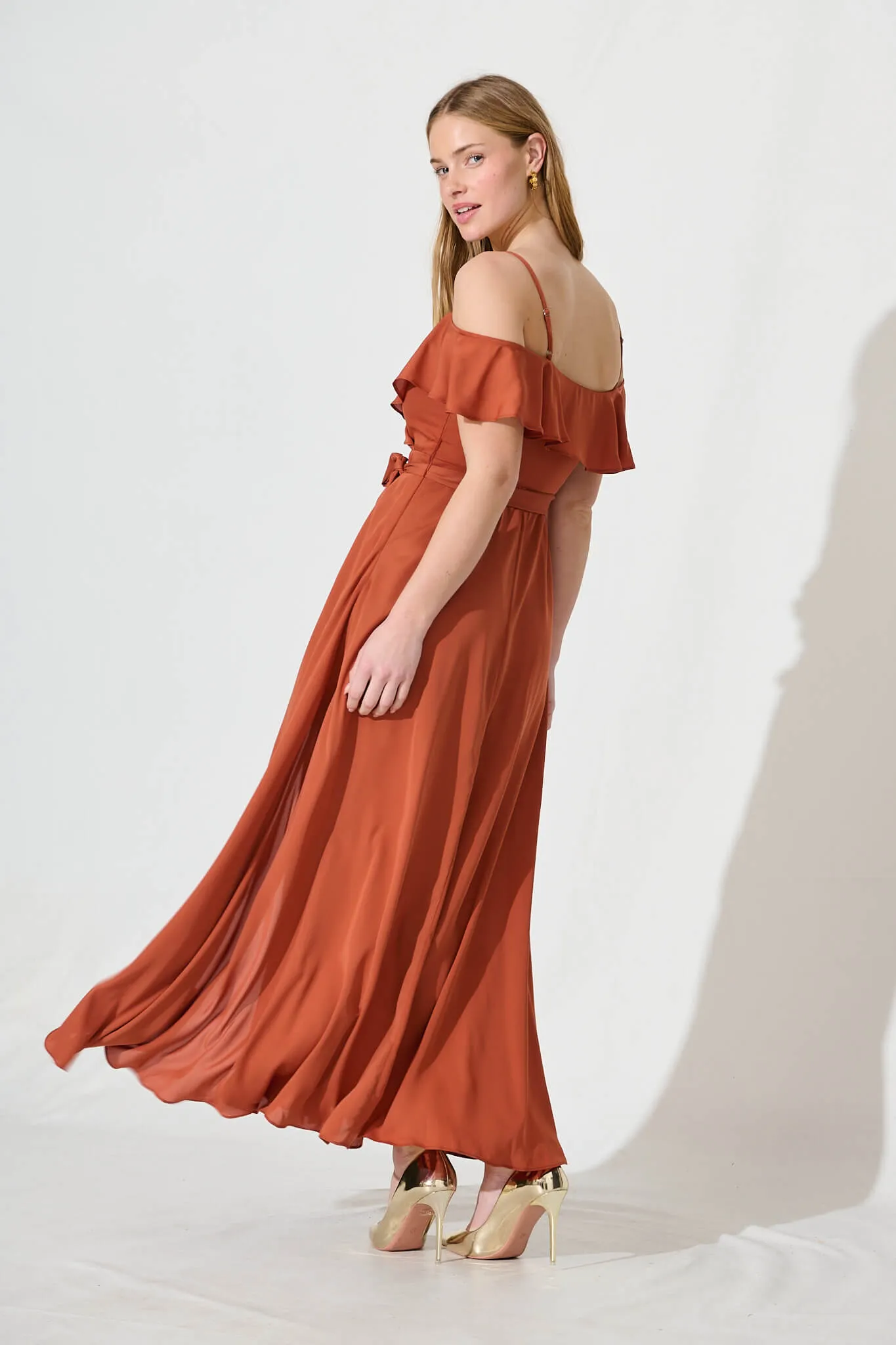 Rust Maxi Dress - Elegant & Stylish