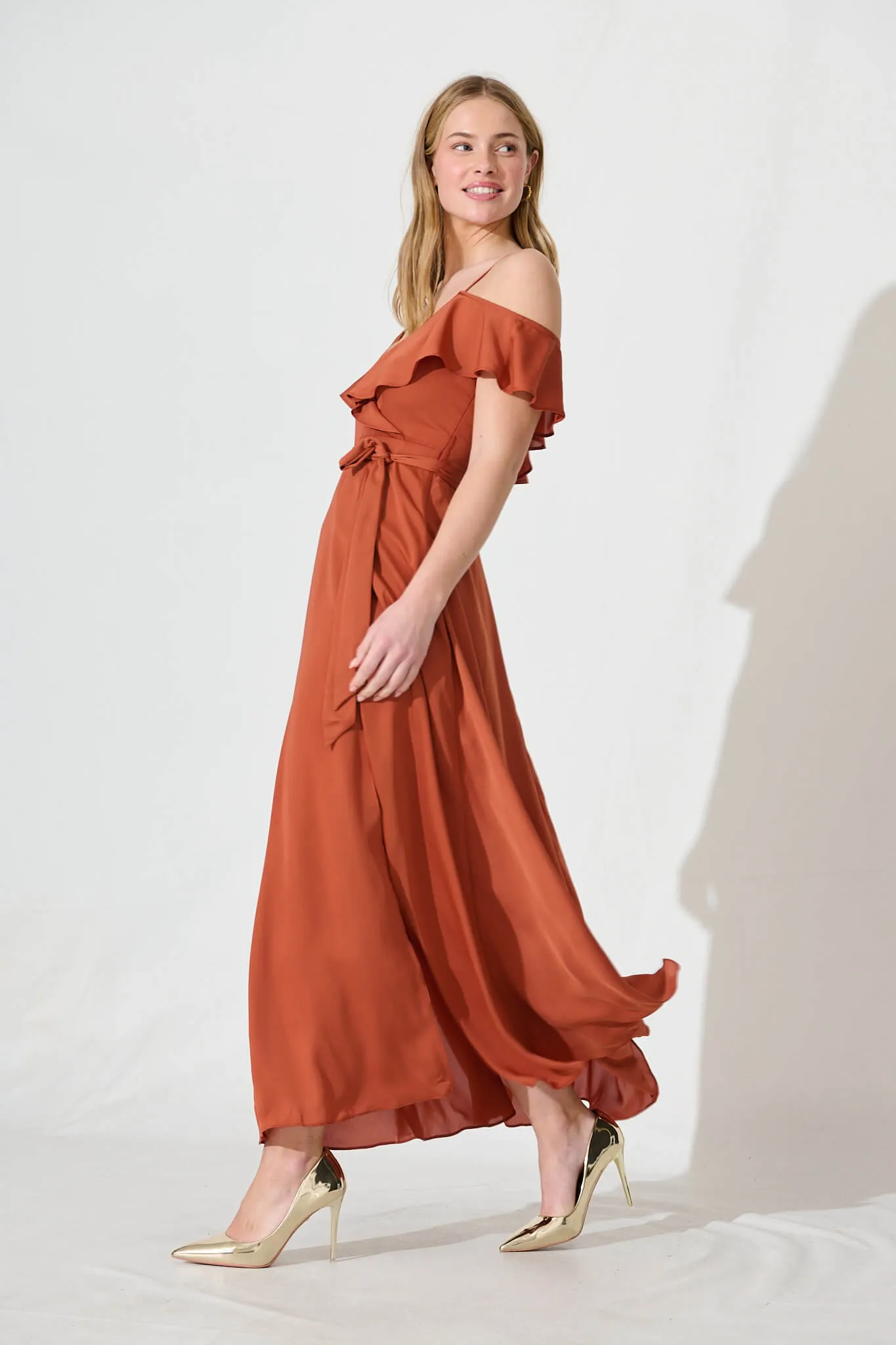 Rust Maxi Dress - Elegant & Stylish