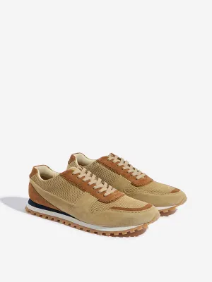 SOLEPLAY Beige Perforated Leather Lace-Up Sneakers