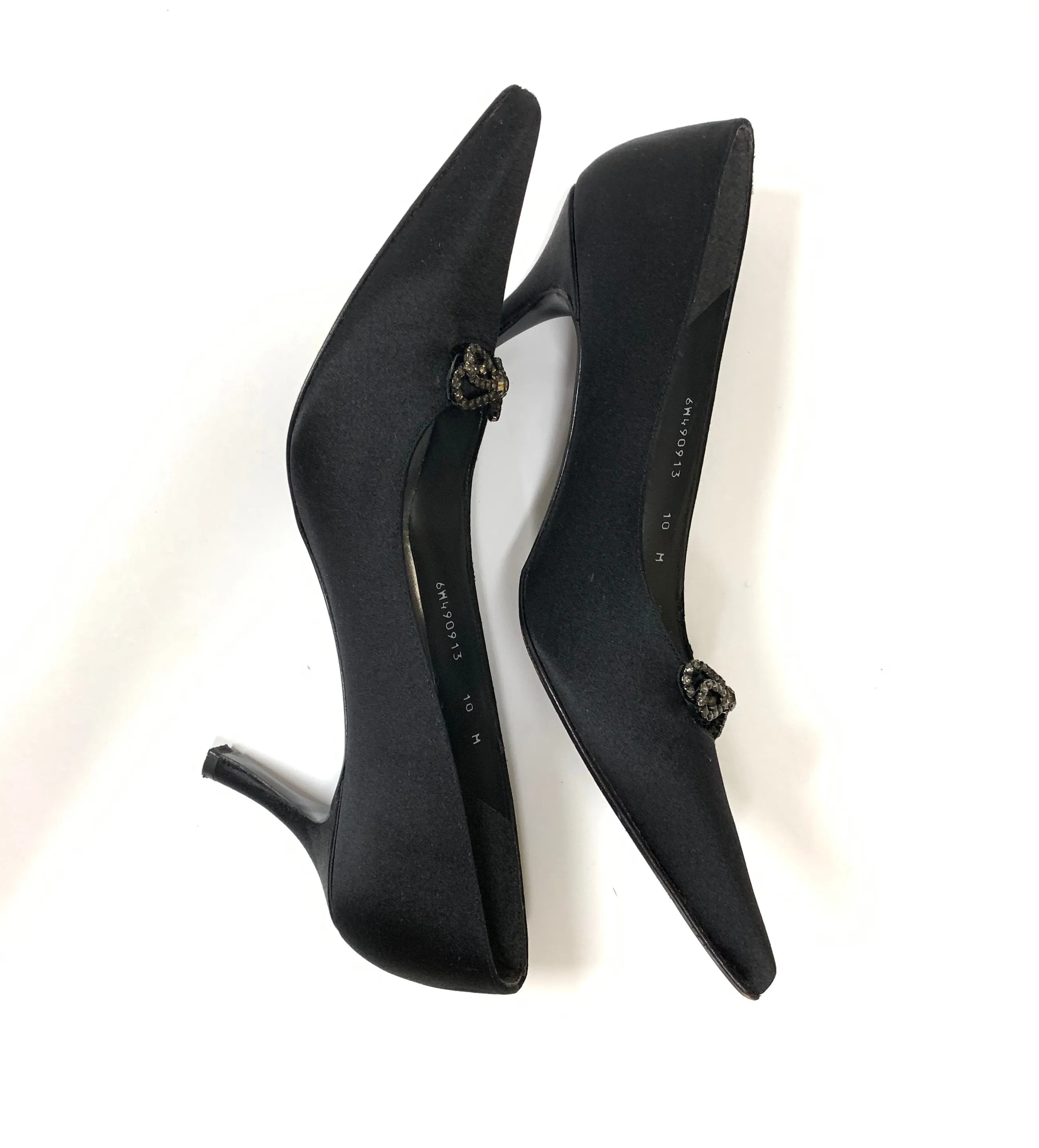 STUART WEITZMAN SATIN POINTED TOE PUMPS SIZE 10