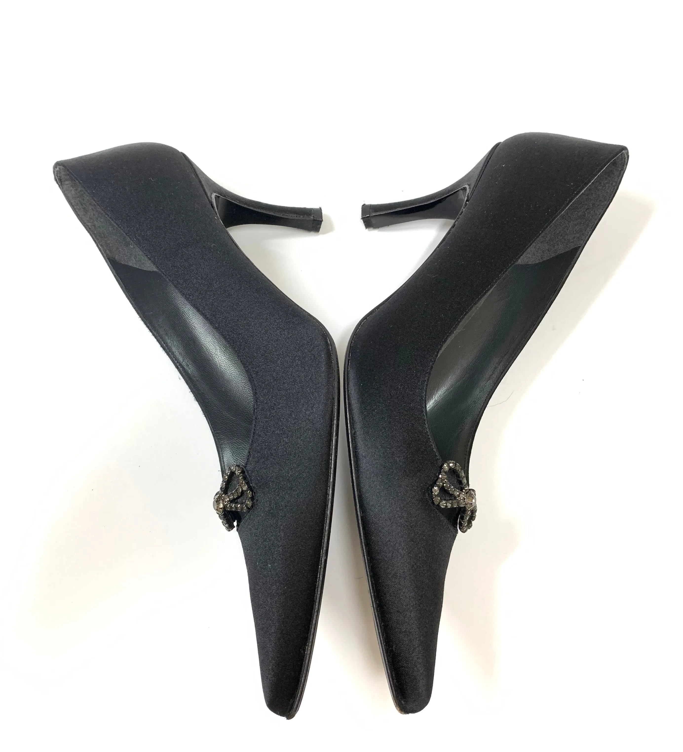 STUART WEITZMAN SATIN POINTED TOE PUMPS SIZE 10