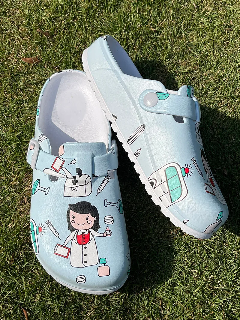 Summer Women Slippers Shoes Garden Shoes Wedges Sweet Flat Sandals Doctor Nurse Work Shoes Antiskid Female Flip Flops For Woman