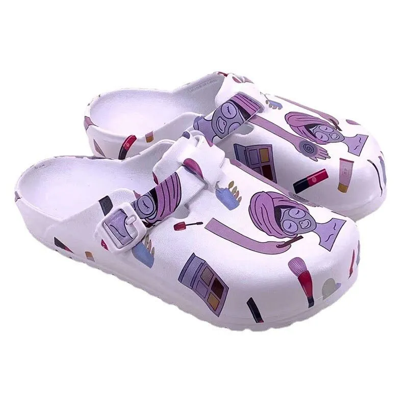Summer Women Slippers Shoes Garden Shoes Wedges Sweet Flat Sandals Doctor Nurse Work Shoes Antiskid Female Flip Flops For Woman