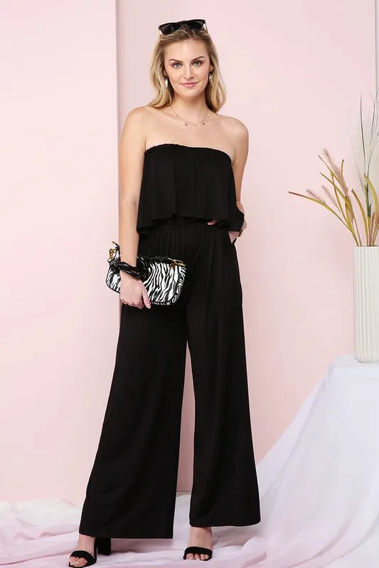Sunset Serenity Strapless Jumpsuit