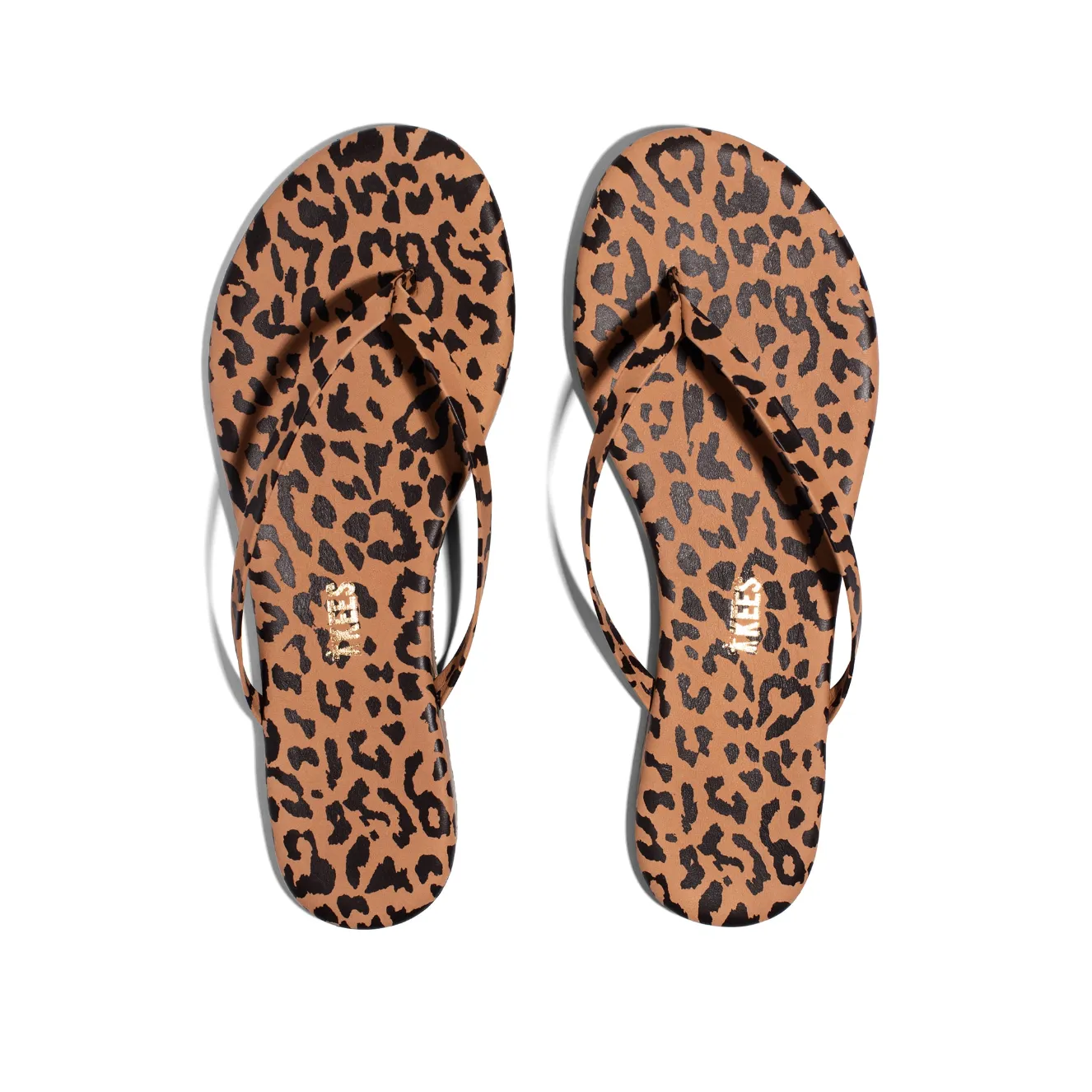 Tkees LILY solids flip-flops from brazilian leather in Cheetah