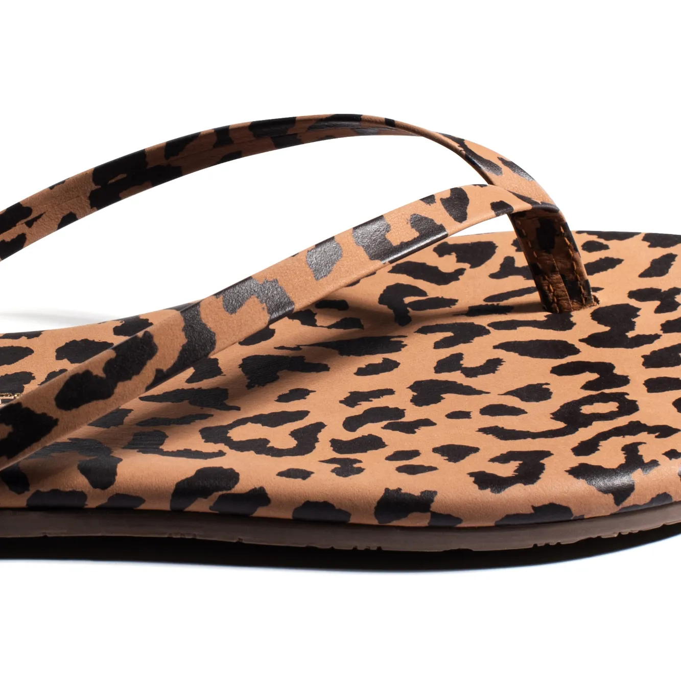 Tkees LILY solids flip-flops from brazilian leather in Cheetah