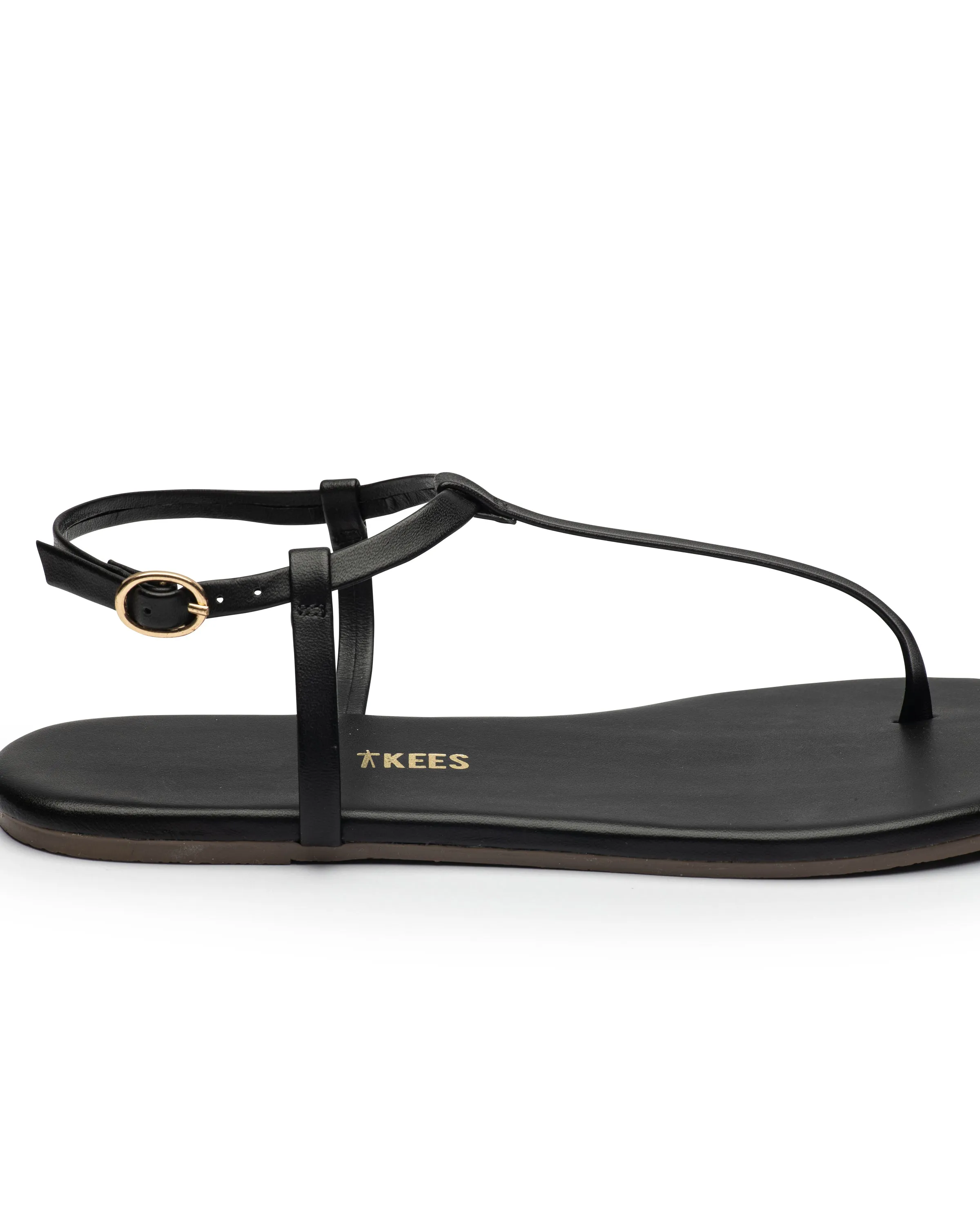 Tkees Mariana flip-flops from brazilian leather in Black