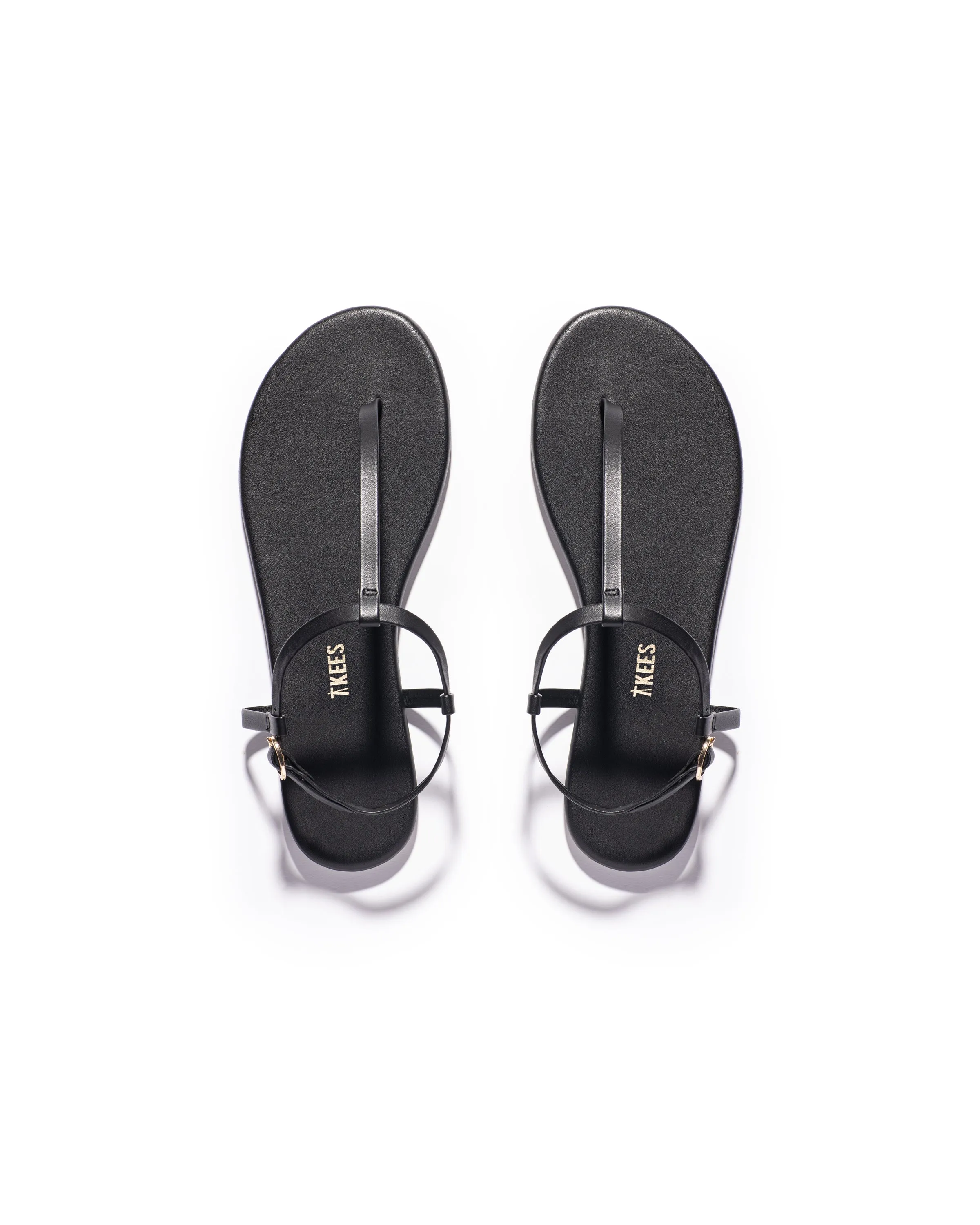 Tkees Mariana flip-flops from brazilian leather in Black
