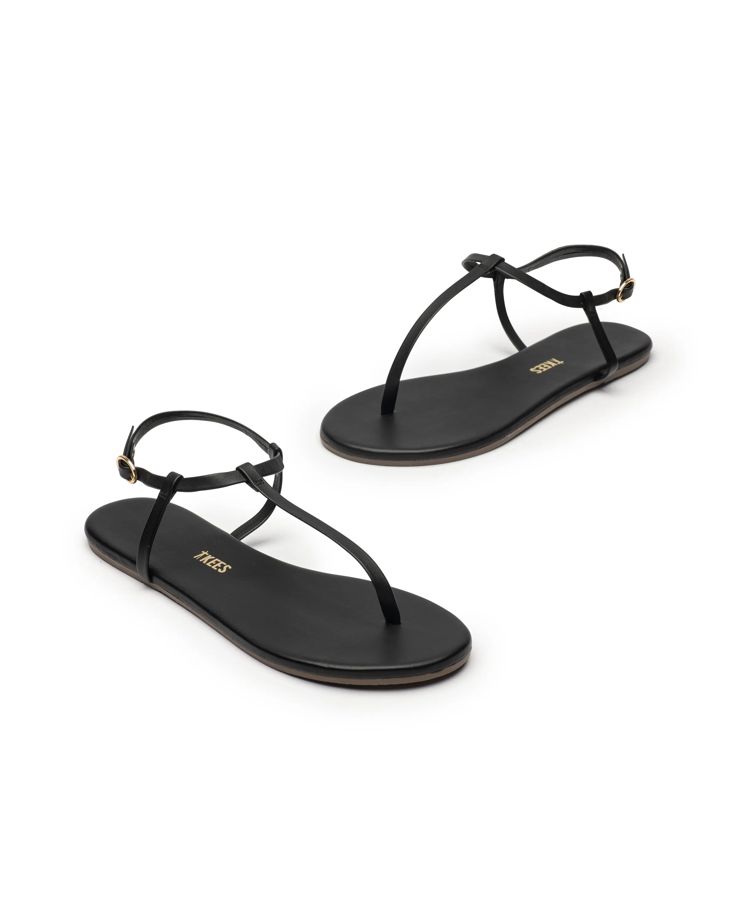 Tkees Mariana flip-flops from brazilian leather in Black