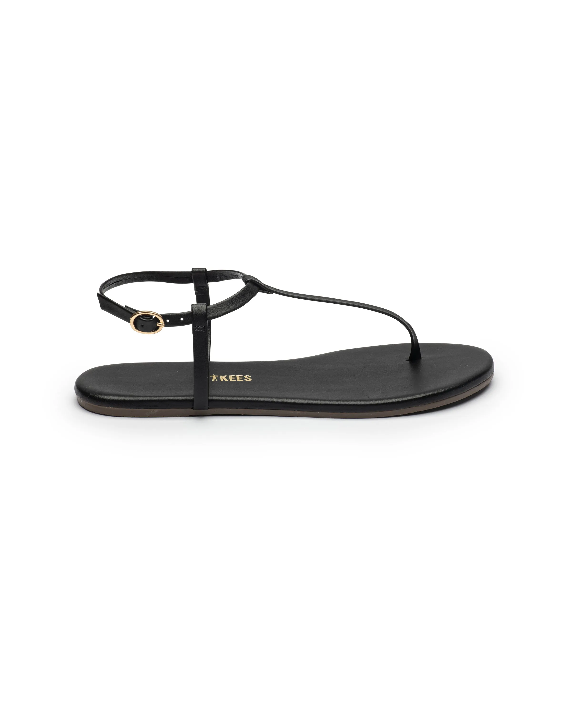 Tkees Mariana flip-flops from brazilian leather in Black