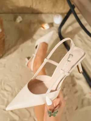 Women's Open Back High Heel Sandals With Thin Heel And Pointed Toe Mules