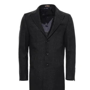 WSS Wide Lapel Striped Slim Fit Anthracite Men Coat  - Singen